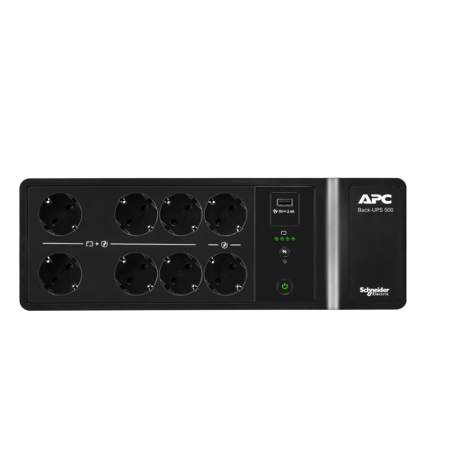 APC Back-UPS 500VA 8 schuko outlets 230V 1 USB charging port, BE500G2-GR - imagine 10