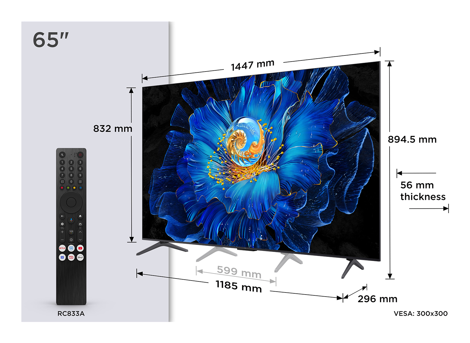 TCL Televizor Mini LED 165 cm (65"), Ultra HD 4K, Smart TV, WiFi, CI+, 65C69KS