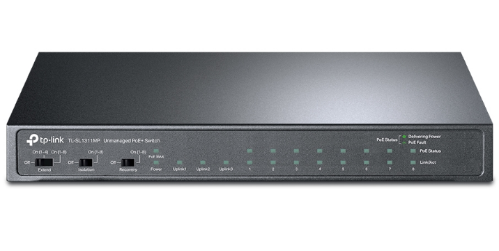 Tp-Link Switch POE+ 8-Port 10/100Mbps + 3-Port Gigabit Desktop Switch with 8-Port PoE+, TL-SL1311MP