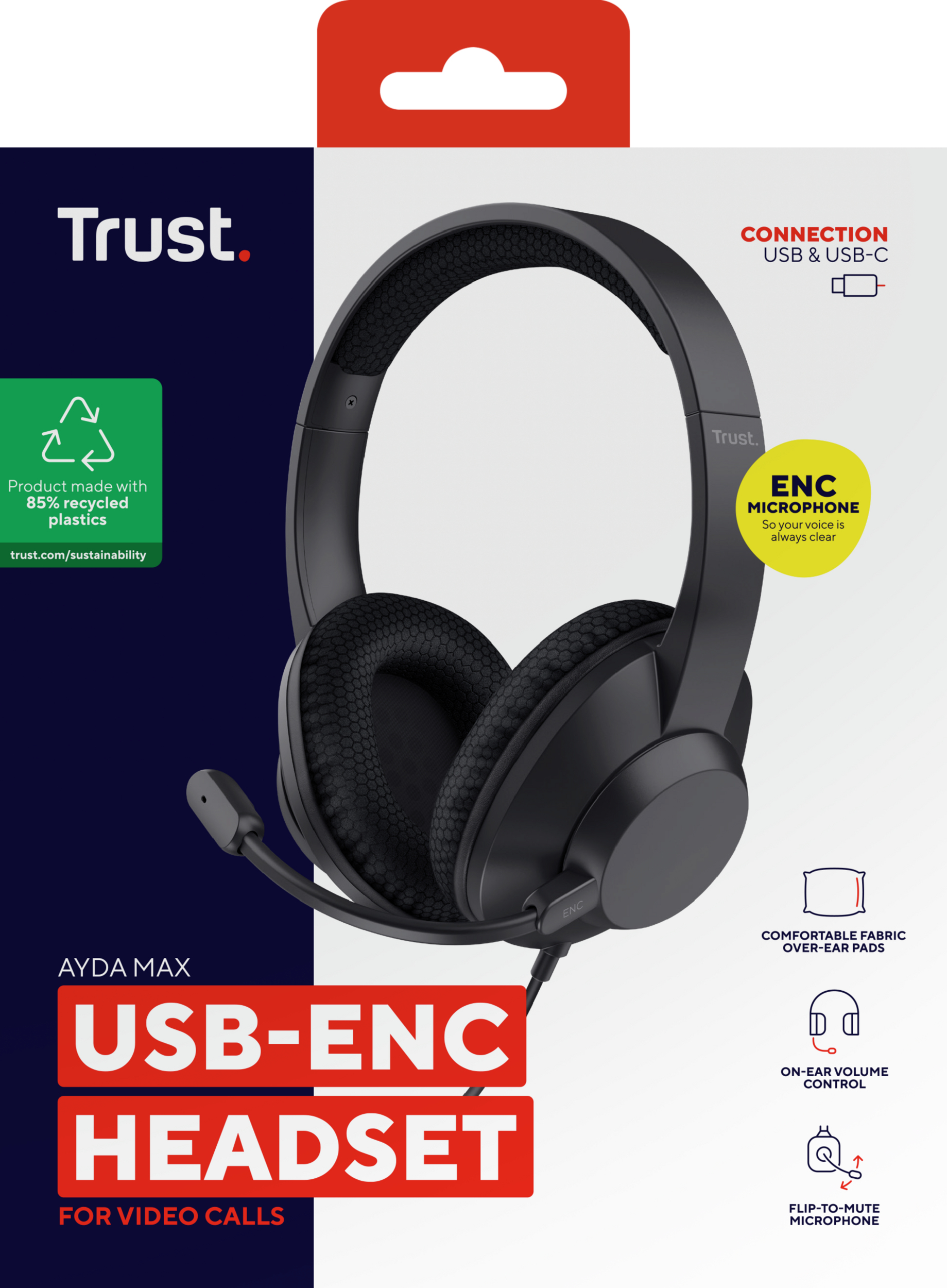 Trust Casti cu fir Ayda Max, negru, TR-25462 - imagine 8