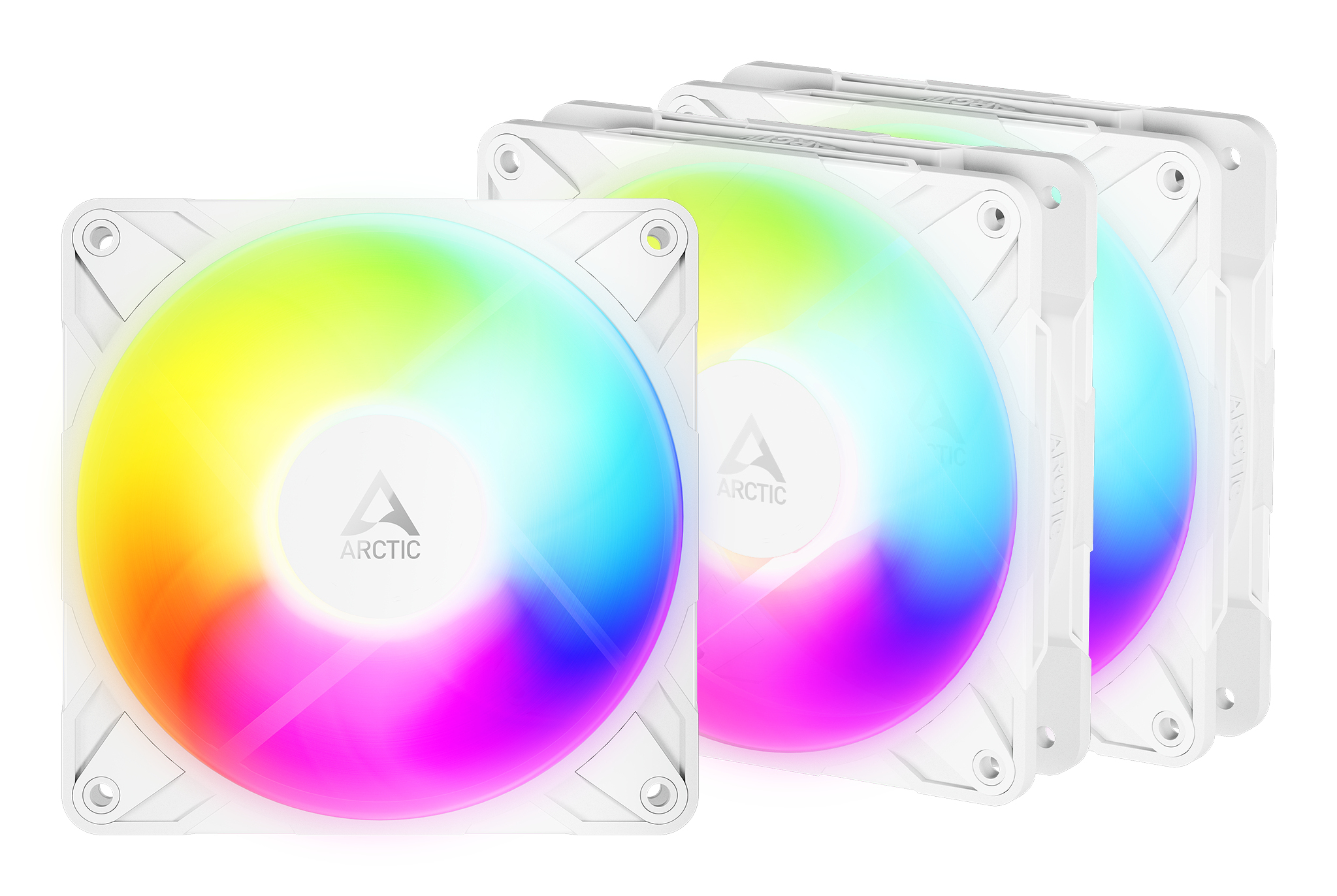 Arctic Set 3 ventilatoare P12 Pro Reverse A-RGB (White) - 3 Pack, 120mm, 500 - 3000 RPM, ACFAN00334A