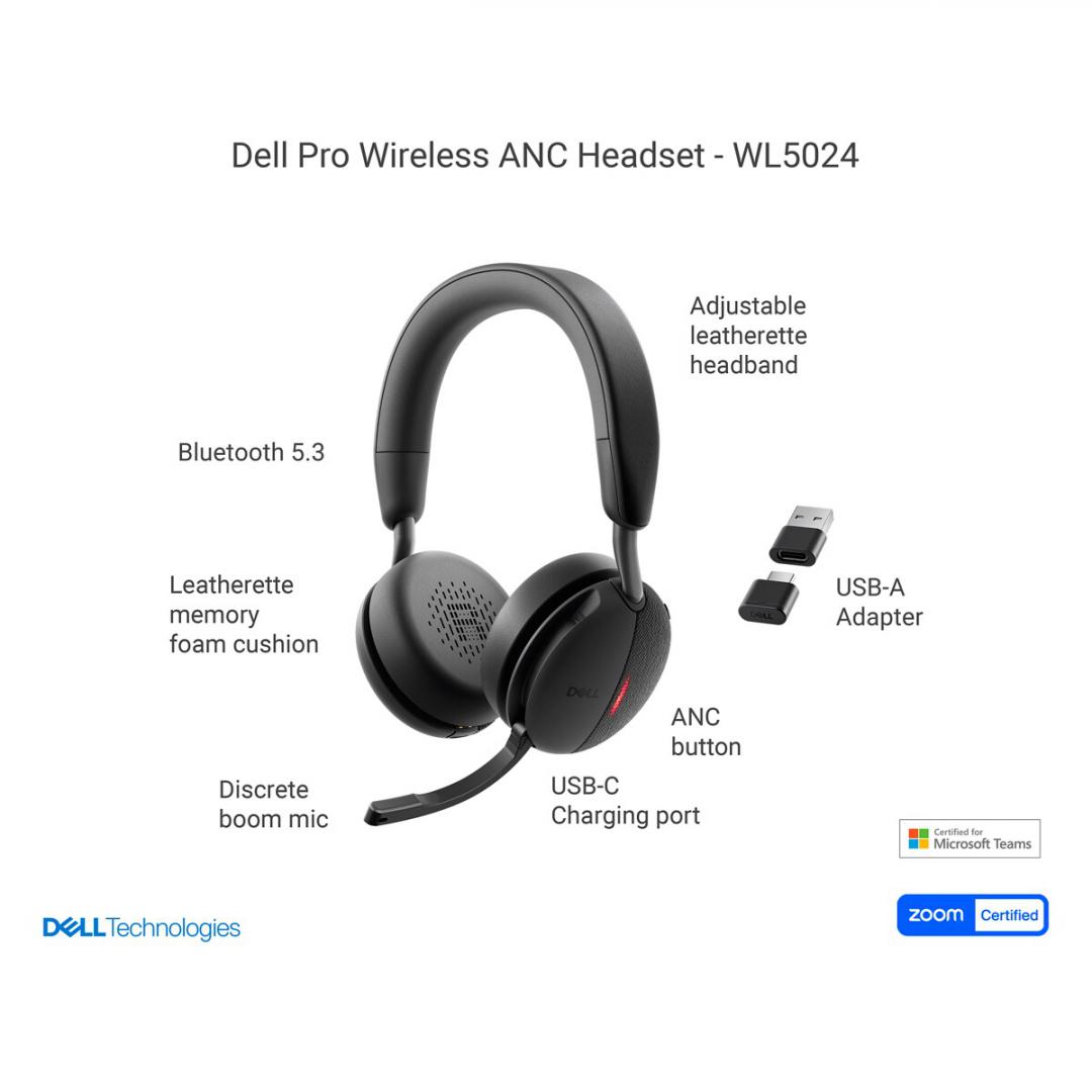 Dell PRO WIRELESS ANC HEADSET WL5024, 520-BBGM - imagine 7