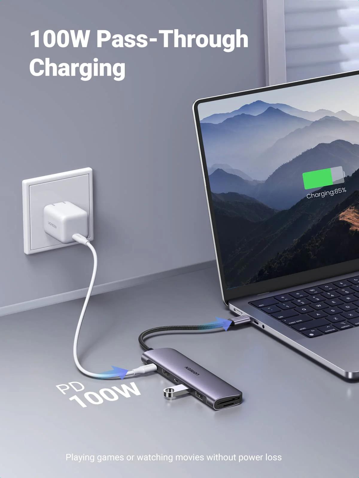 UGreen DOCKING Station, CM195 conectare PC USB Type-C, USB 3.0 x 2|HDMI x 1/4K/30Hz|Card, 15214 - imagine 5
