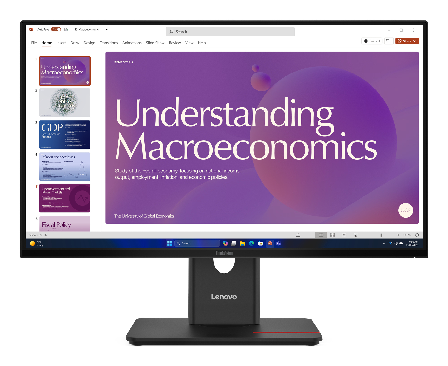 Lenovo Monitor ThinkVision T24D-40 23,8" IPS FHD 4ms 250cd 1500:1 120Hz DaisyChain HUB, 64B9GAT1EU