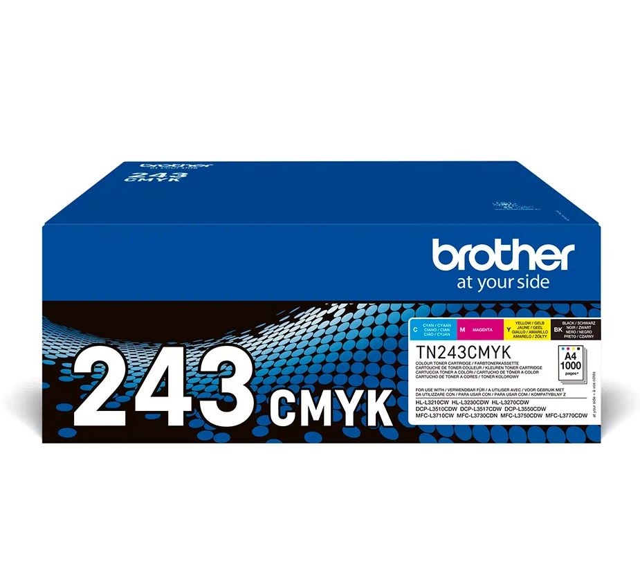 BROTHER Combo-Pack Original CMYK pentru HL-L3210|L3270|DCP-L3510|L3550|MFC-L3730|L3770, TN243CMYK