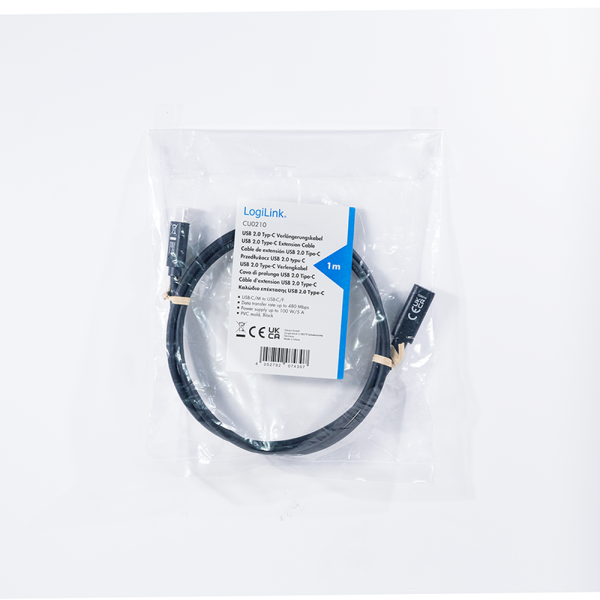 Logilink CABLU alimentare si date, pt. smartphone, USB 2.0, USB Type-C (T) la USB Type-C (M), CU0210 - imagine 2