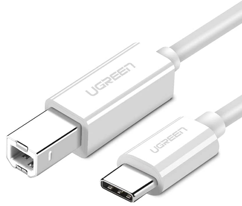 UGreen CABLU USB pt. imprimanta, "US241" USB Type-C (T) la USB 2.0 Type-B (T), 1.5m, alb, 40417