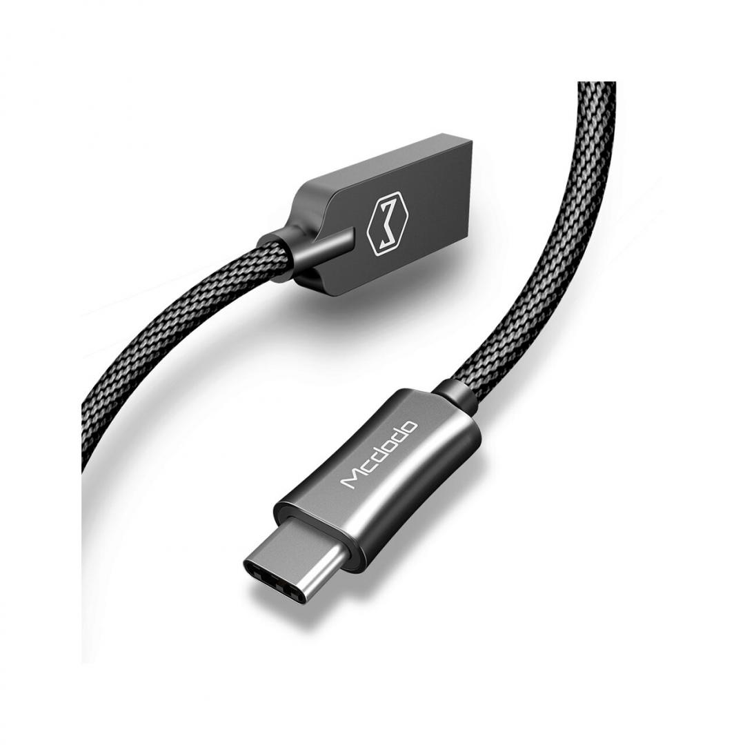 MCDODO Cablu Knight Type-C, lungime 1.5m, QC 4.0, impletitura nylon Black, CA-4392