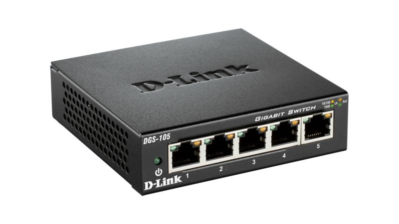D-LINK Switch, 5 port,10/100/1000 Mbps, DGS-105