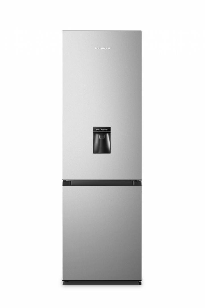 HEINNER Combina frigorifica, 268 l, Clasa E, Dozator apa, Argintiu, HC-HS268SWDE++