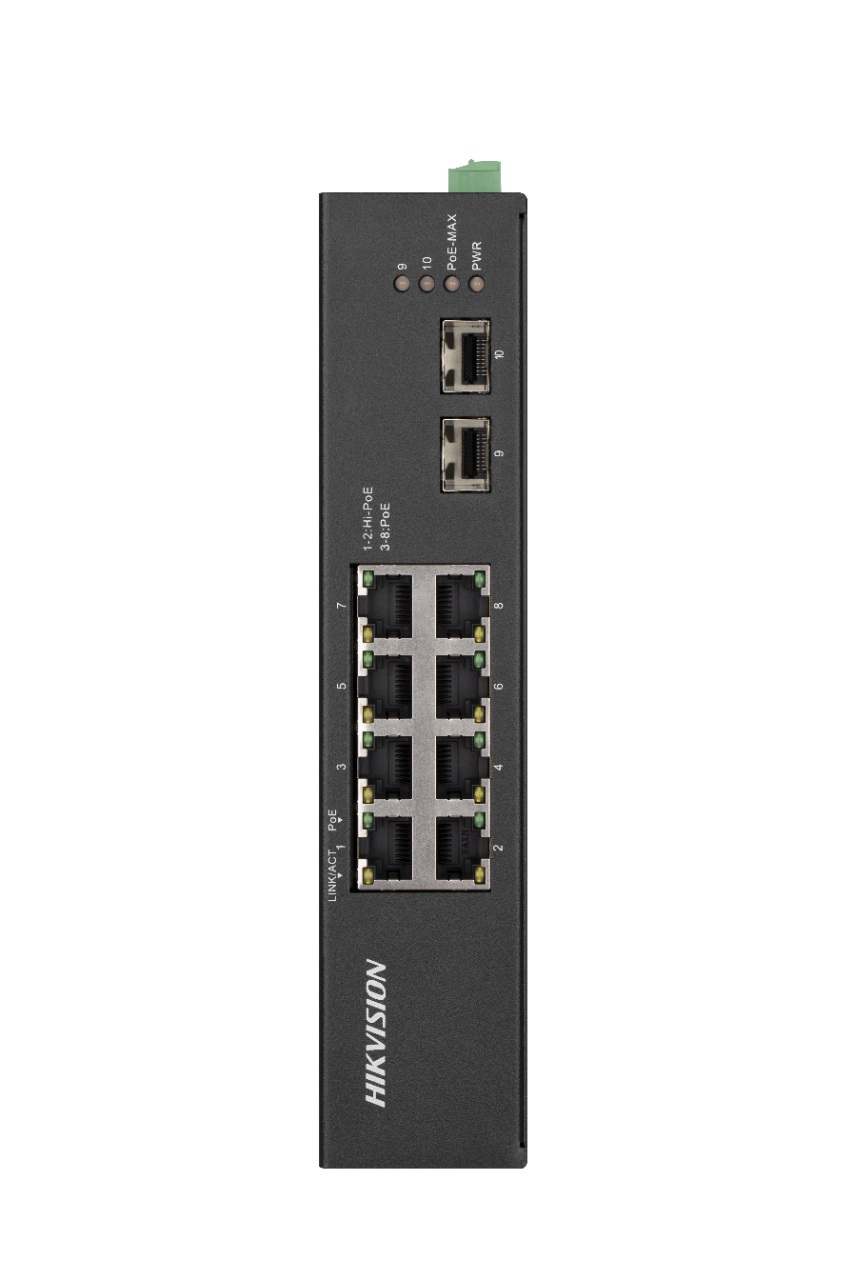 Hikvision SWITCH, Gigabit x 8, SFP x 2, carcasa metalica, DS-3T0510HP-E/HS