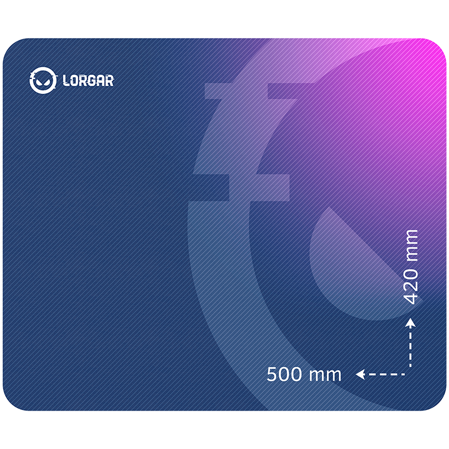 LORGAR Main 135, Gaming mouse pad, High-speed surface, Purple anti-slip rubber base, LRG-GMP135