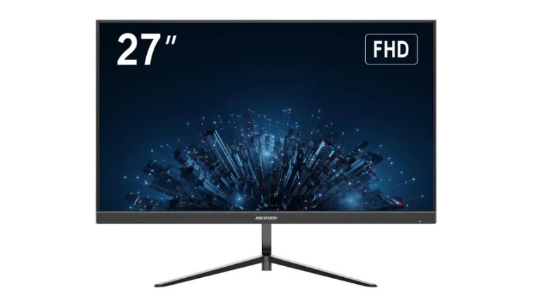 HIKVISION Monitor 27; E-LED backlight, 8 bit LVDS FHD; Multiple inputs: HDMI1.4, DS-D5027F3-2P2