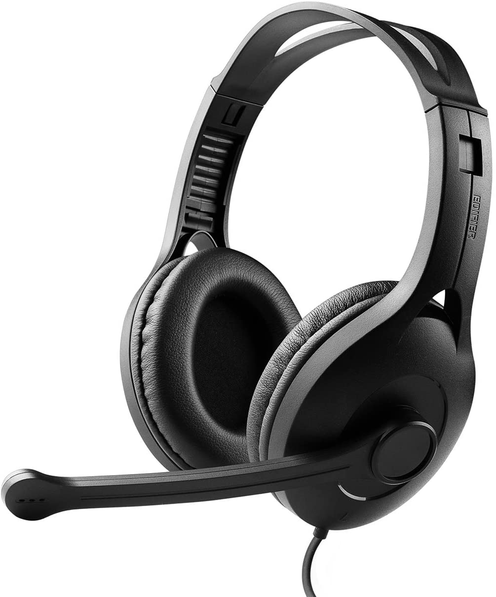 Edifier CASTI, cu fir, standard, utilizare multimedia, call center, microfon pe casca, K800-BK