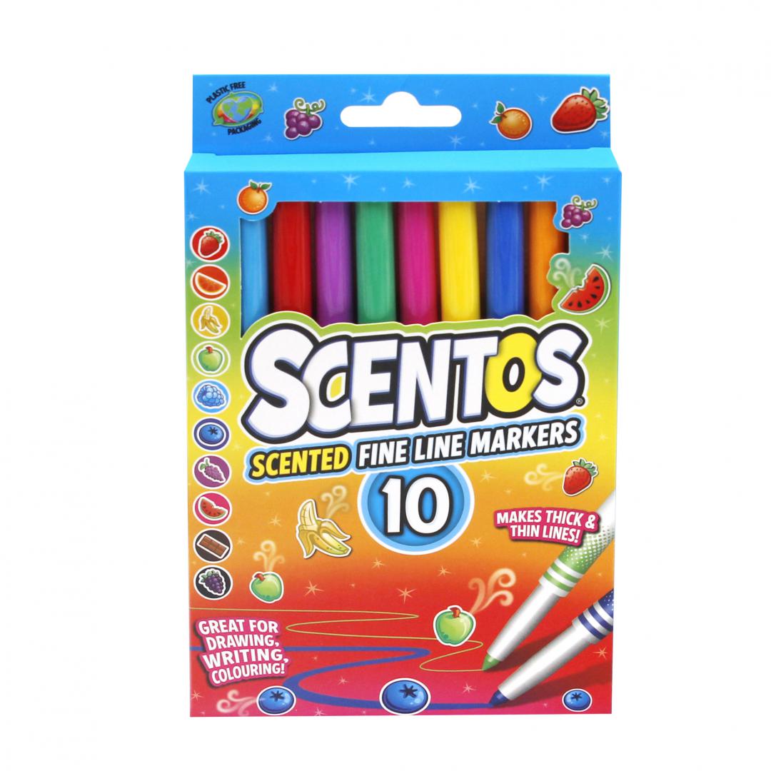 SCENTOS SET 10 MARKERE PARFUMATE, LINII GROASE SI SUBTIRI, SCS40720