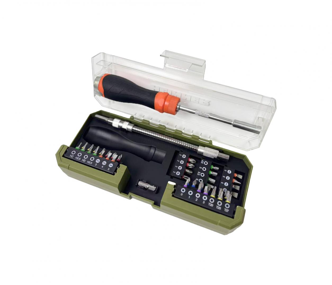 HEINNER SET 43 PIESE - SURUBELNITA CU CLICHET CU ACC, PCSS018
