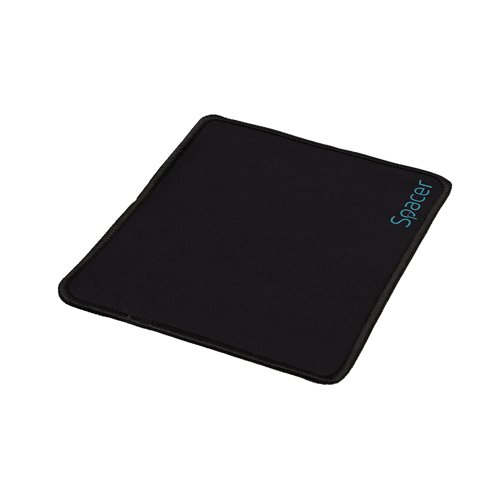 SPACER MousePAD, cauciuc si material textil, cusut pe margine, 220 x 180 x 2 mm, negru, SP-PAD-S