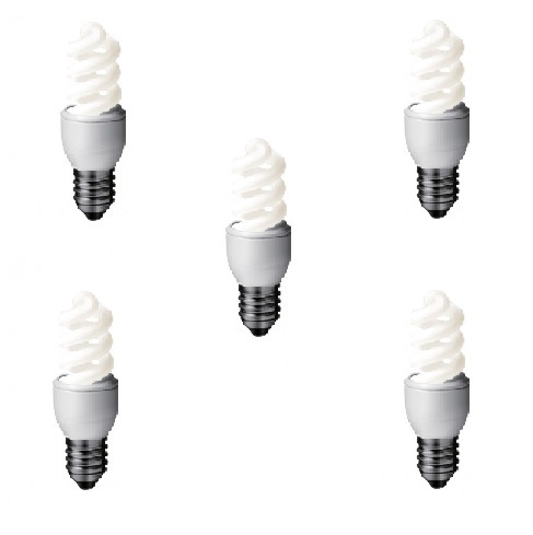 Panasonic SET 3 becuri fluorescent, soclu E27, putere 8W, forma spirala, lumina alb, EFD8E65HD-5