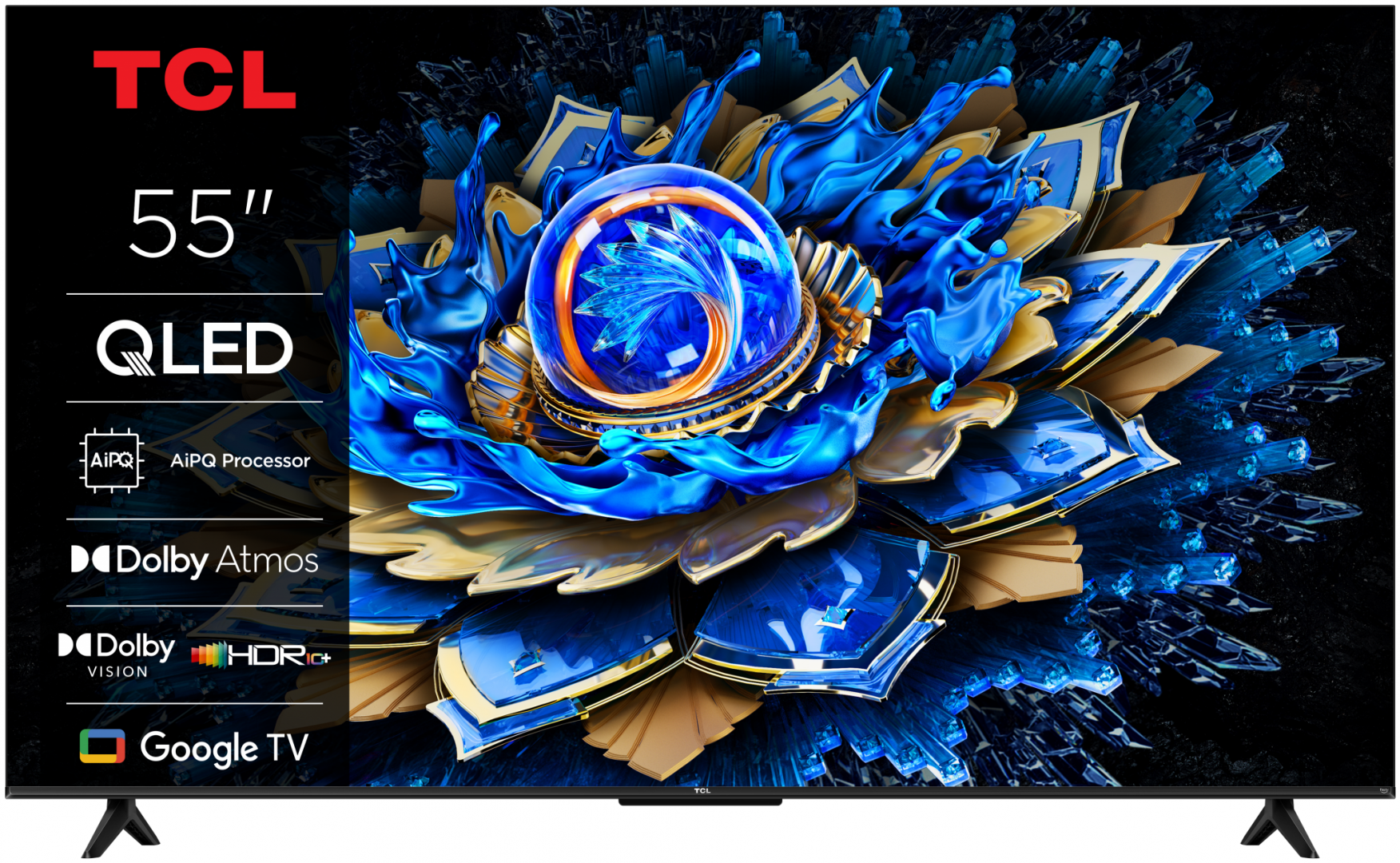 TCL Televizor QLED, 138 cm, Smart Google TV, 4K, 55T69C