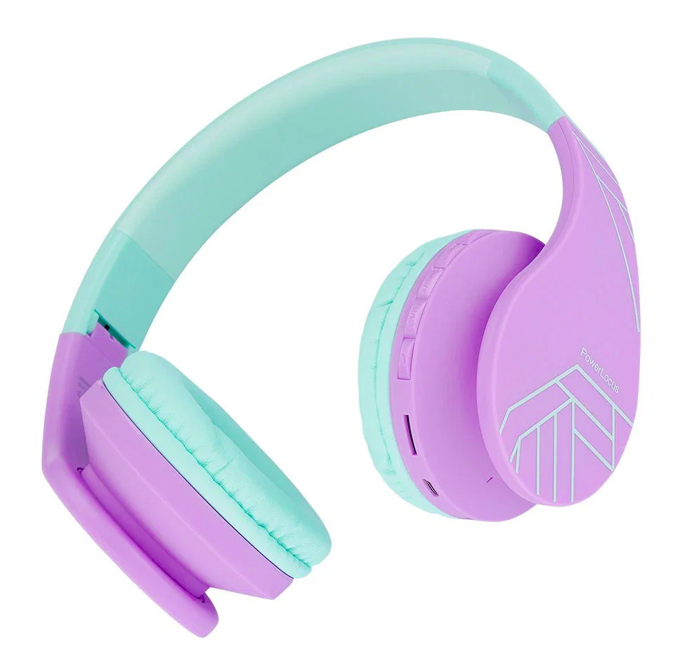 POWERLOCUS Casti Head-band P1KIDS, Wireless, Albastru, P1KIDS-TEALPURPLE