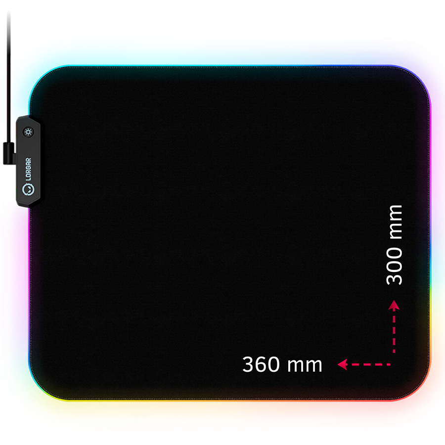 LORGAR Steller 913, Gaming mouse pad, High-speed surface, anti-slip rubber base, RGB, LRG-GMP913