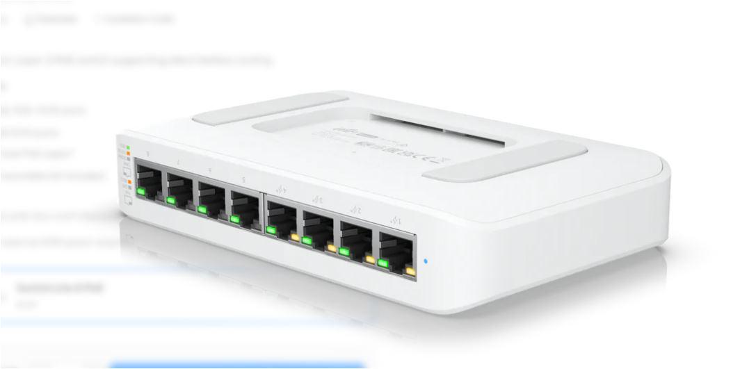 UBIQUITI UniFi 8 port switch, USW-LITE-8-POE - imagine 3