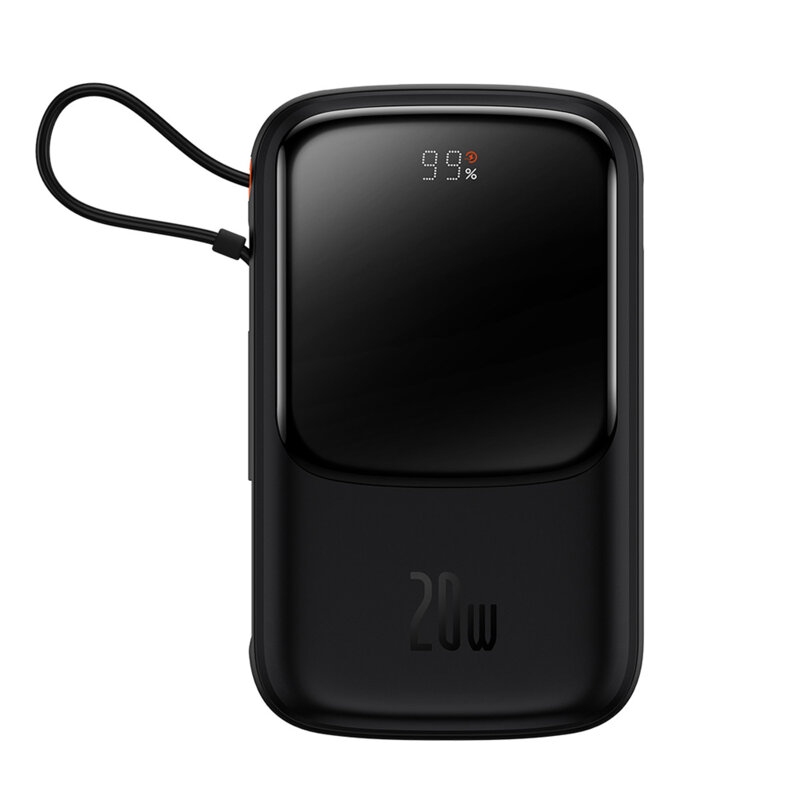 Baseus POWER BANK Qpow Pro Digital Display, 20000mAh, 20W, 1 x cablu integrat Iphone, PPQD040001