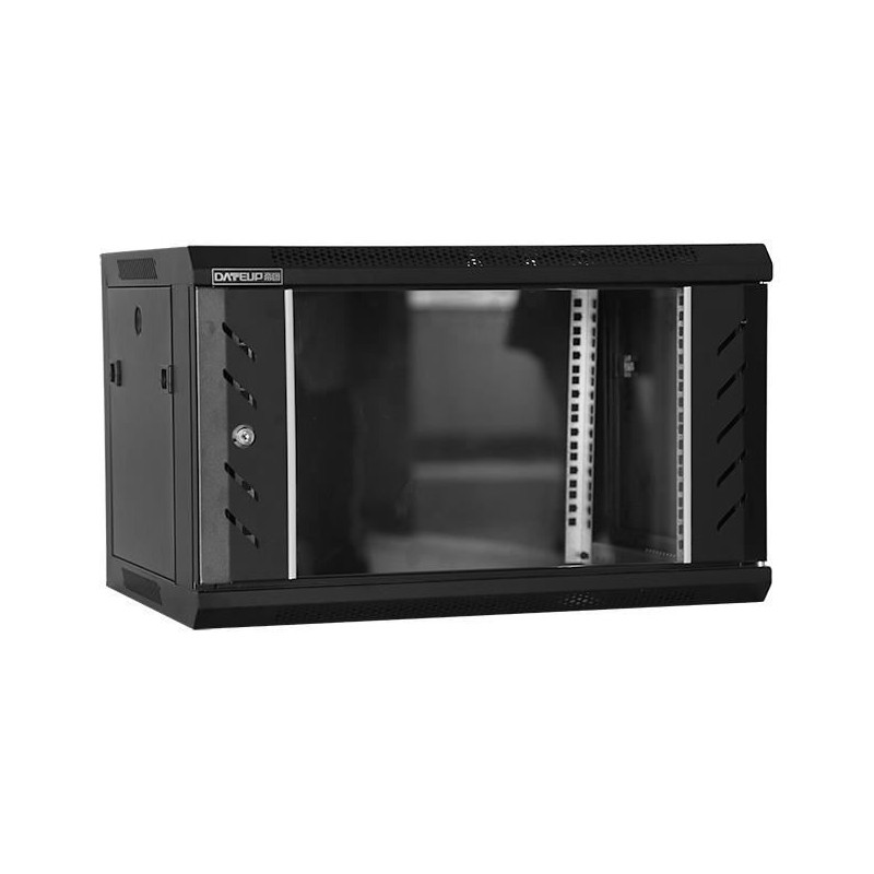 Dateup Rack 6U 600x450, dezasamblat, montare pe perete, usa din sticla, panouri, MP.6406.9001
