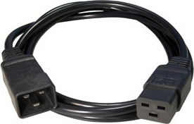Gembird CABLU alimentare prelungitor, 1.5m, intrare C20, iesire C19, 16A, bulk, black, PC-189-C19