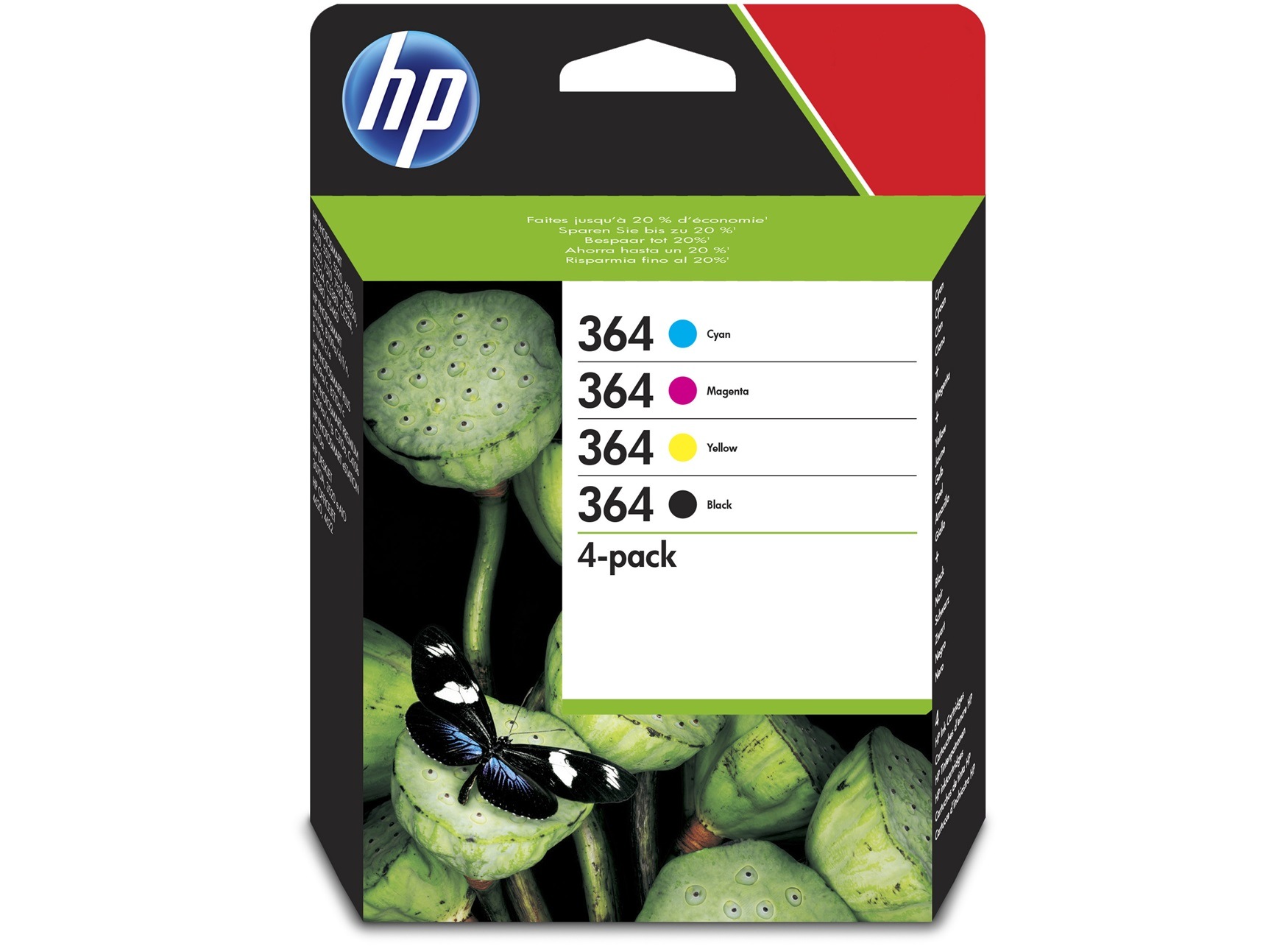 HP Combo-Pack Original CMYK, nr.364 pentru Photosmart 7510|C311A|C410B|C5380| C6380|, N9J73AE