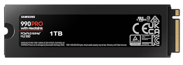 Samsung SSD 990 Pro, 1TB, PCIe 4.0, NVMe, M.2, Heatsink, MZ-V9P1T0GW - imagine 2
