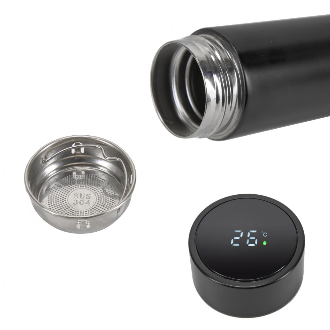 HEINNER TERMOS INOX 450 ML, CU INDICATOR LED PENTRU TEMPERATURA, NEGRU, ART OF DINNING, HR-AER-TM45N - imagine 3