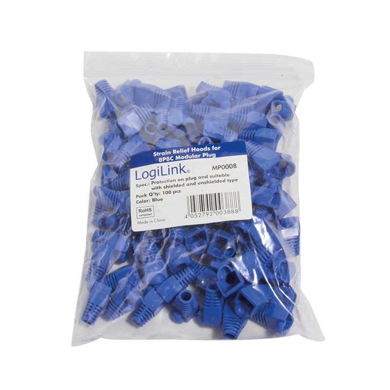 Logilink MANSON mufe RJ-45 pt. cablu UTP, FTP, SFTP, RJ-45 (T), plastic, 100 buc, albastru, MP0008