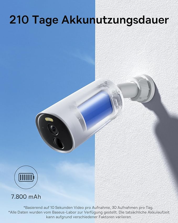 Baseus CAMERA IP Exterior B1, 2K QHD 2304 x 1296, acumulator integrat durata viata pana, S0SV002130 - imagine 2