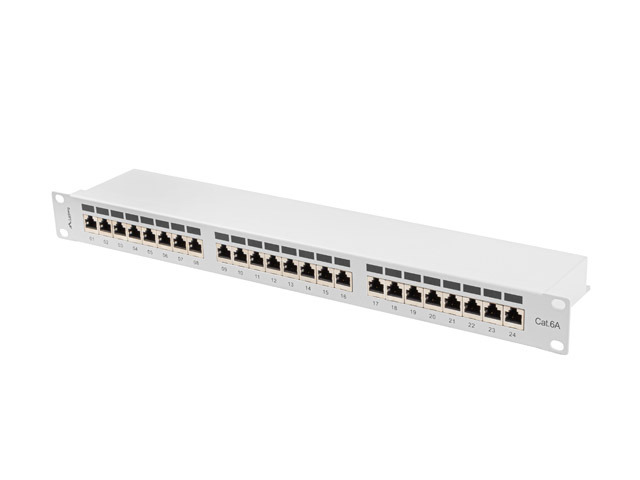 Lanberg Patch panel 24 porturi 1U Cat.6A FTP gri, PPSA-1024-S - imagine 5