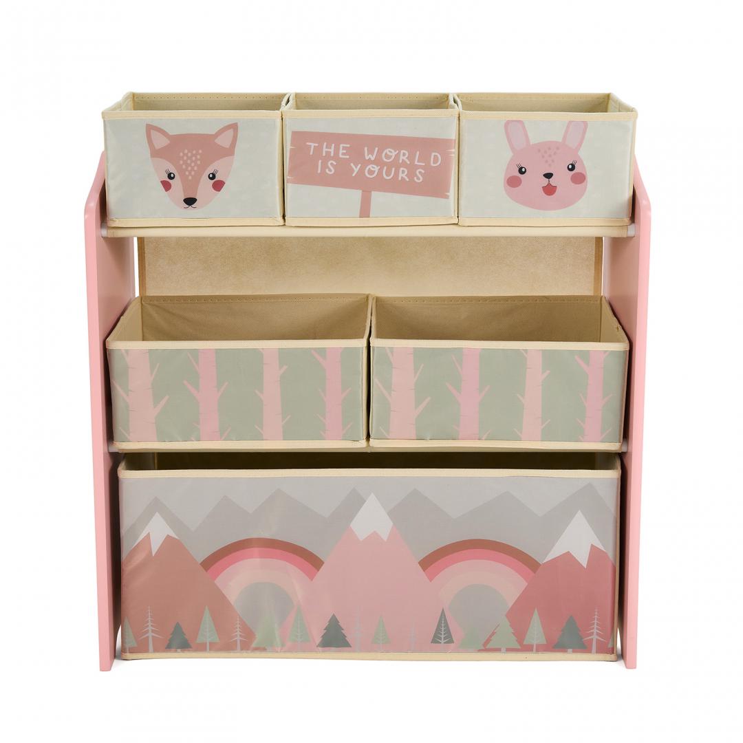 U-GROW Dulap depozitare jucarii Pink Forest, UGMDU06-PKF - imagine 2