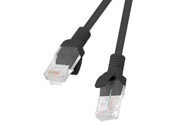 LANBERG Patch cord Cat.5e UTP 5 m negru, Fluke Passed, PCU5-10CC-0500-BK