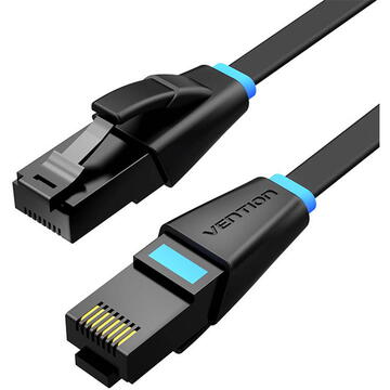 Vention Patch cord UTP, Cat. 6, RJ-45 (T) la RJ-45 (T), 1m, AWG32, 1000Mbps, plat, negru, IBJBF