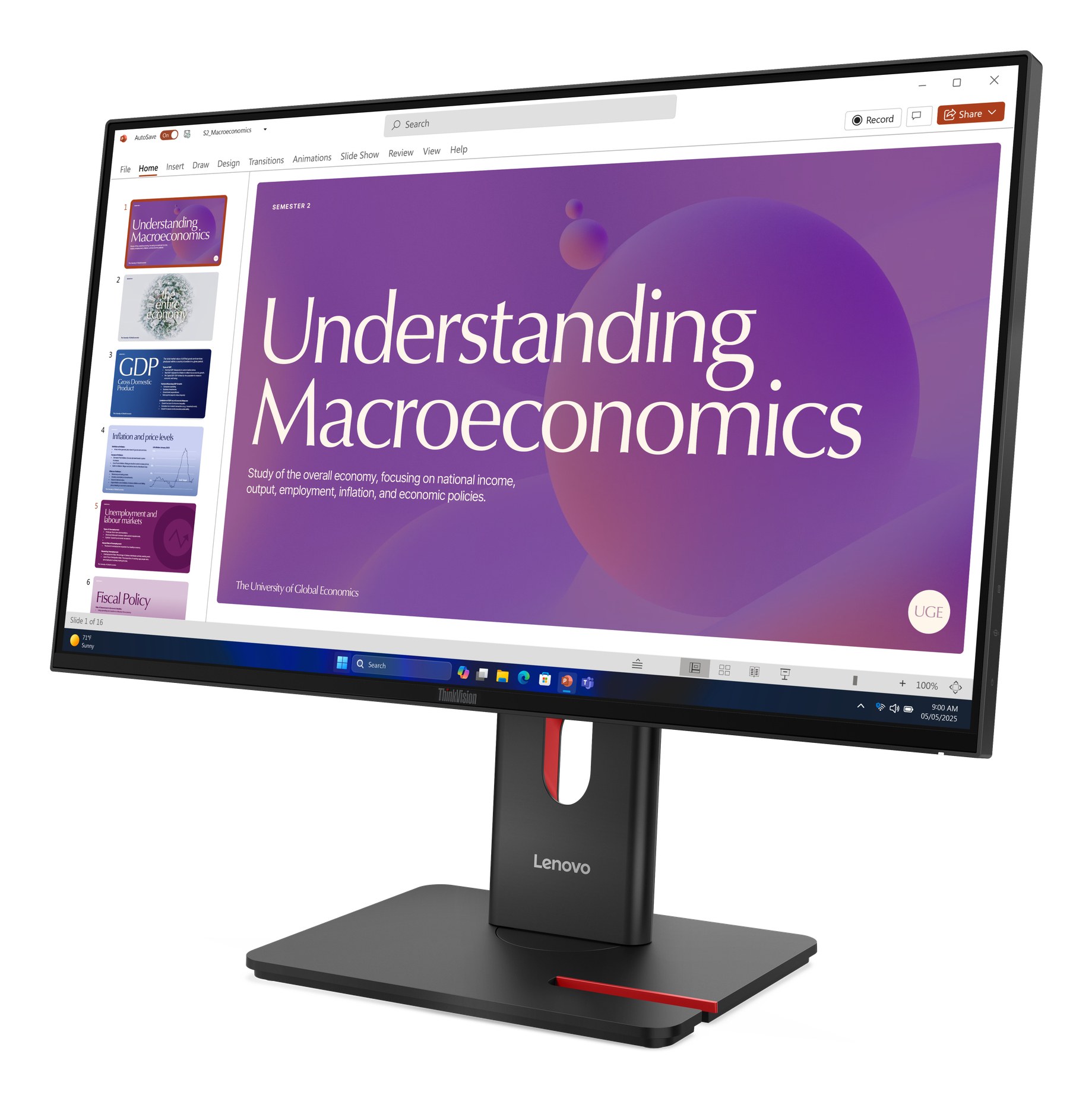 Lenovo Monitor ThinkVision T24D-40 23,8" IPS FHD 4ms 250cd 1500:1 120Hz DaisyChain HUB, 64B9GAT1EU - imagine 3