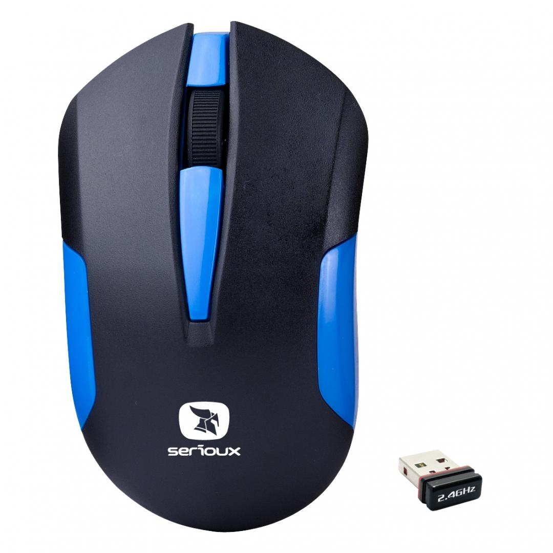 SERIOUX Mouse wireless, Drago 300, 1000dpi, albastru, baterie AAinclusa, receptor nano, DRAGO300-BL