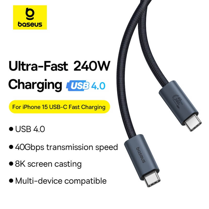 Baseus CABLU alimentare si date Flash Series 2 USB4, Fast Charging Data Cable pt., P10311803111-00 - imagine 6