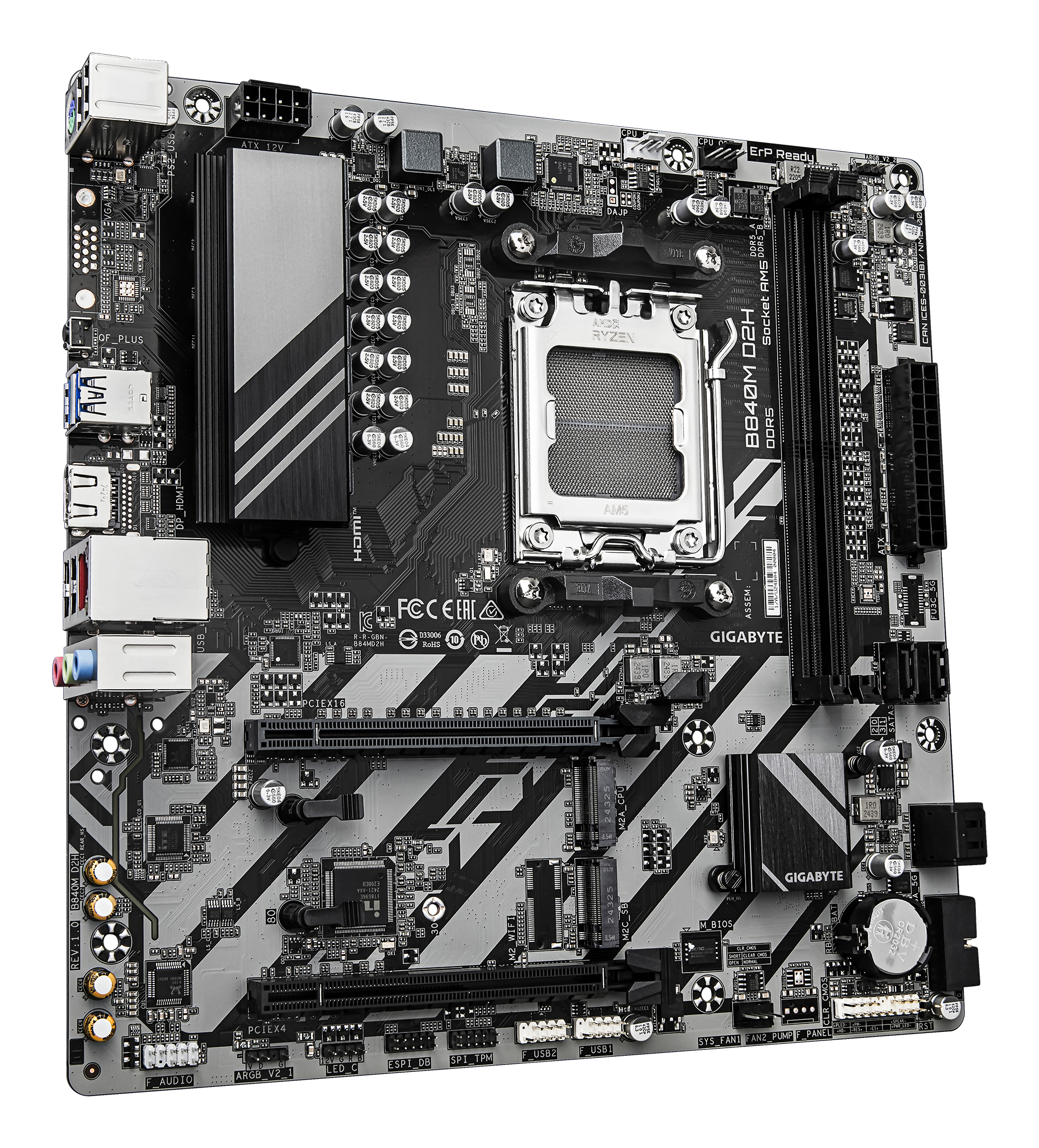 Gigabyte MB AM5, B840M D2H - imagine 3