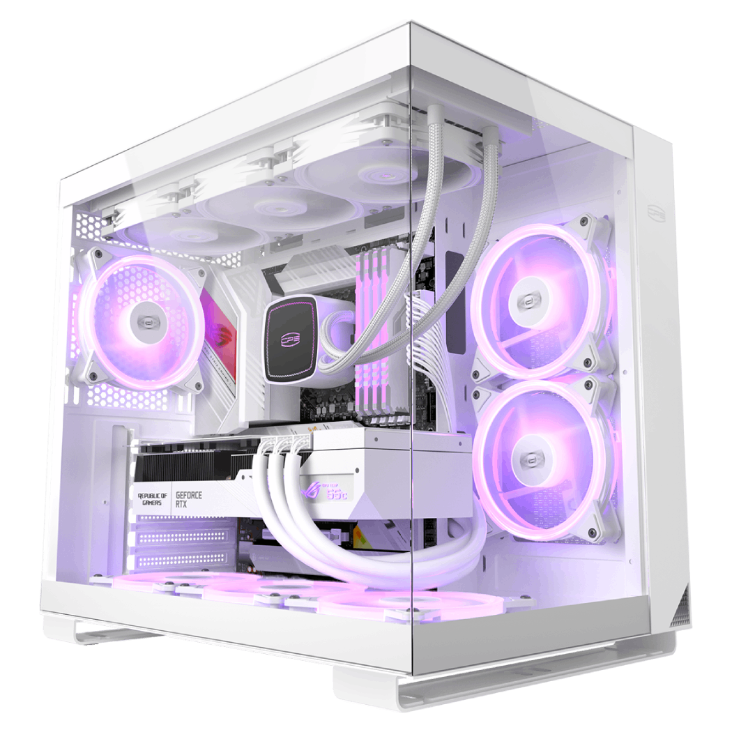 PCCOOLER CARCASA, Middle Tower, ATX, fara sursa, sticla securizata, 6 ventilatoare, C3 T500 ARGB WH