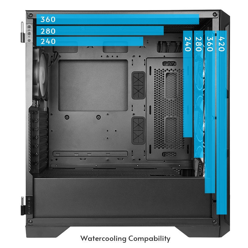 CHIEFTEC CARCASA APEX, Tower,ATX,fara sursa,4xfan,USB 3.2gen2 Type-Cx2,USB 3.2gen1x2, GA-01B-TG-OP - imagine 7