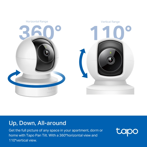 Tp-Link CAMERA IP, cube, pt. interior, wireless + 1×10/100 Mbps RJ45, dist. IR 12 m, Tapo C222 - imagine 2