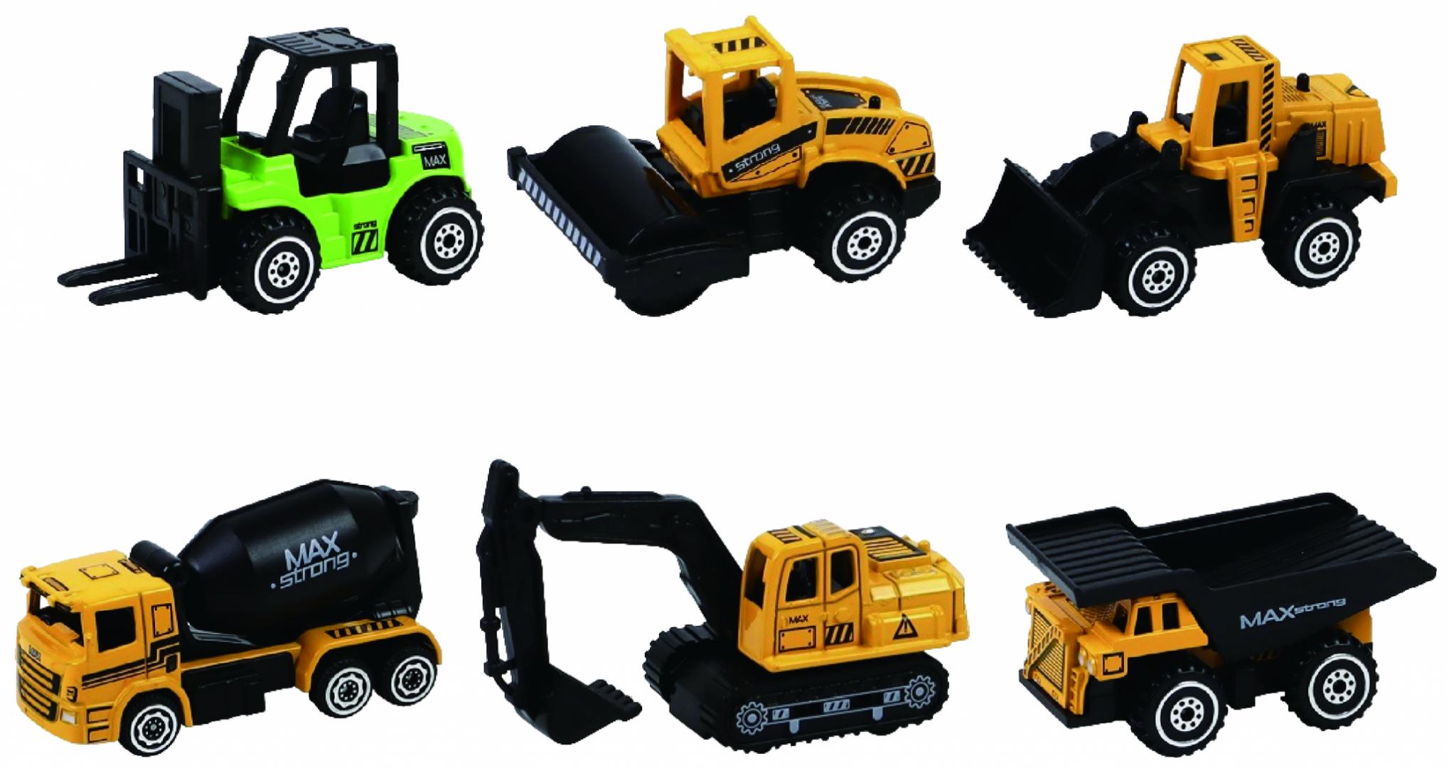 CEVODLE MACHETA DIE CAST, SET 6 UTILAJE, SCARA 1/64, 7.5CM, DIVERSE MODELE SI, CEV64015-0001MIX