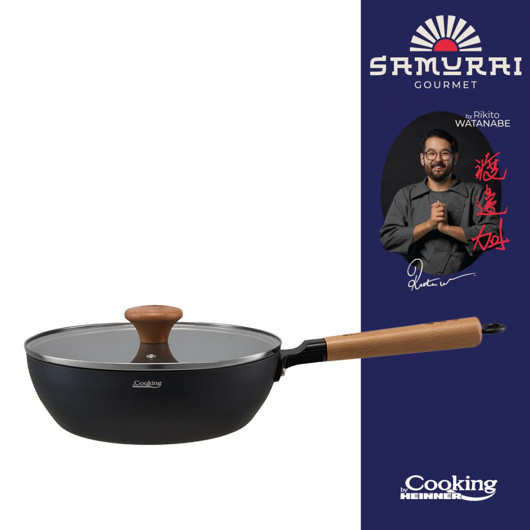 HEINNER TIGAIE WOK + CAPAC 24X7.5 CM, RIKITO WATANABE, SAMURAI GOURMET, COOKING BY, HR-SNT-WC24