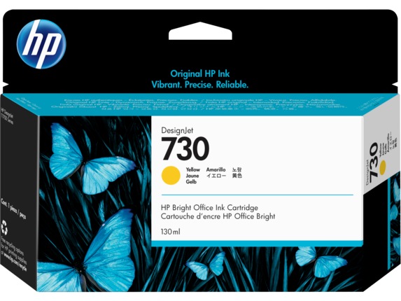 HP Cartus Cerneala Original Yellow, nr.730 pentru DesignJet T1600|T1700|T2600, 130ml, P2V64A