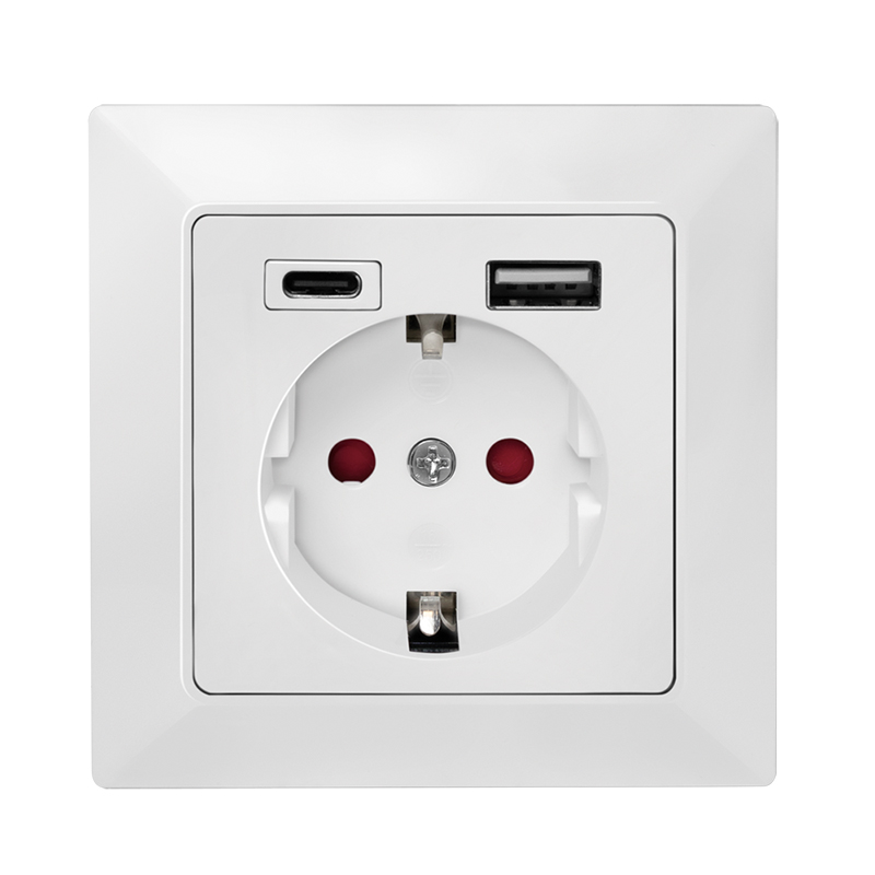 Logilink PRIZA pentru perete, Schuko x 1, USB x1 / USB-C x 1 5 V/2.8 A max, 230 V AC, 50 Hz, PA0262 - imagine 2