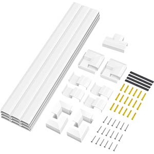 Logilink SET canal cablu cu acesorii, montaj pe perete, 67 piese, 9 x canal 30x15x432mm, KAB0110